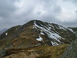 Blick vom Südgrat zum Gipfel des Sgùrr nan Coireachan