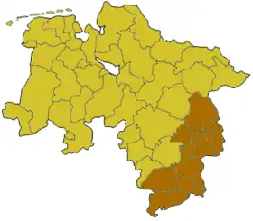 Zuständigkeitsbereich des Regionalbeauftragten in Braunschweig
