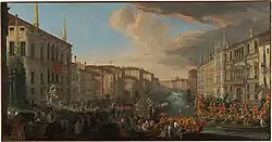 Regatta auf dem Canal Grande zu Ehren Friedrichs IV. von Dänemark, 1711; 135,3 × 259,7 cm, Getty Center