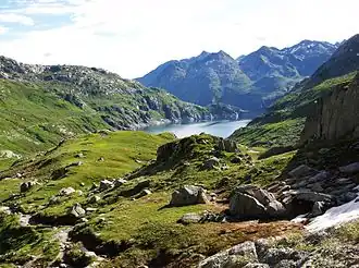 Chastelhorn hinter dem Lago di Lucendro im Sommer