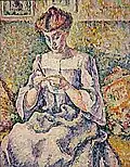 Lucie Cousturier: Femme faisant du crochet