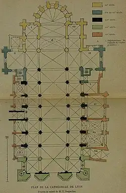 Baualterplan der Kathedrale von Lucien Bégule 1913