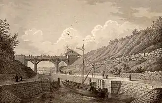 Stahlstich Dörlbacher Einschnitt von 1837