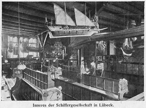 Innenansicht der Schiffergesellschaft in Lübeck (1910)