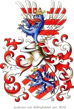 Wappen derer von Lüdinghausen genannt Wolff