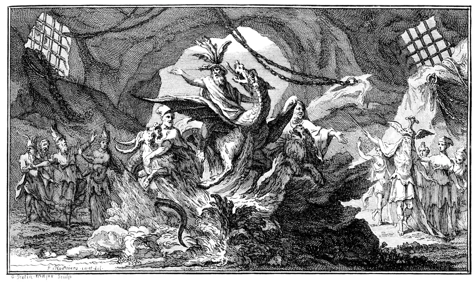 Szenenbild des dritten Akts. Partiturausgabe von 1714