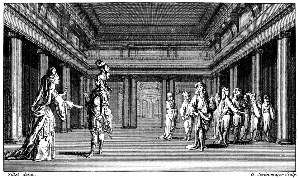 Szenenbild des zweiten Akts. Partiturausgaben von 1711/1720