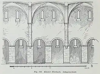 Aufriss der Mittelschiffwand in Eberbach