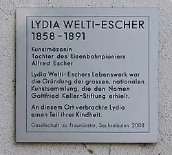 Gedenktafel Lydia Welti-Escher