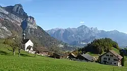 Blick von Mädris aufs Rheintal