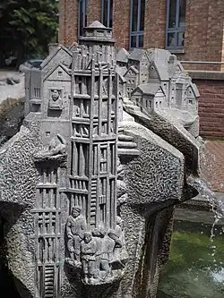 Erzählstein Mörfelden – Wasserturmbau