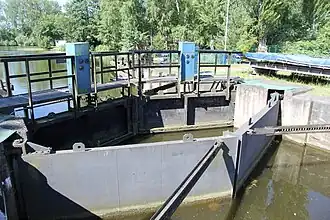 Ansicht der doppelt stemmenden Tore des Oberhaupts