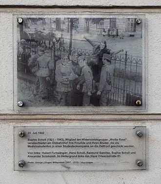 Gedenktafel am Haus Orleansstraße 61