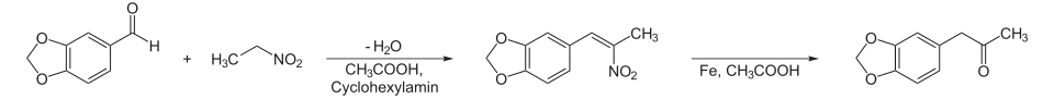 Synthese von Piperonylmethylketon einer Vorstufe von 3,4-Methylendioxy-N-methylamphetamin