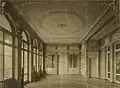Innenansicht des Gartensaals 1908, links die Rundbögen