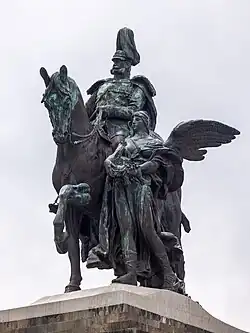 Denkmal Kaiser Wilhelm&nbsp;I. am Deutschen Eck mit einem Genius als Assistenzfigur, 19. Jh.