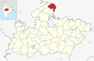 Positionskarte des Distrikts Bhind