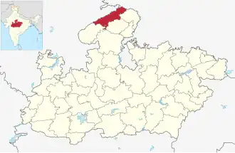 Positionskarte des Distrikts Morena