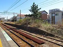 Überrest des Seitenbahnsteigs