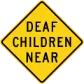Zeichen CA SW38 Schwerhörige Kinder in der Nähe (Kalifornien)