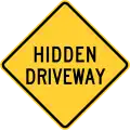 Zeichen PA W11-103 Verdeckte Zufahrt (Pennsylvania)