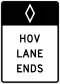 Zeichen R3-12a HOV-Spur endet