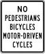 Zeichen R4-10a Keine Fußgänger/Fahrräder/motorisierte Räder