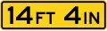 Zeichen W12-2a Plakette mit Maximalhöhe. Wird am Brückenboden bzw. über der Fahrspur montiert