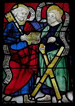 Petrus (mit Schlüssel) und Andreas mit Andreaskreuz