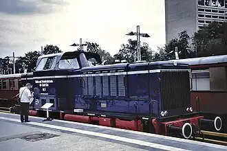 MaK 850 D als Lok 5 der Hafen und Verkehrsbetriebe der Stadt Kiel im Bahnhof Berlin-Olympiastadion
