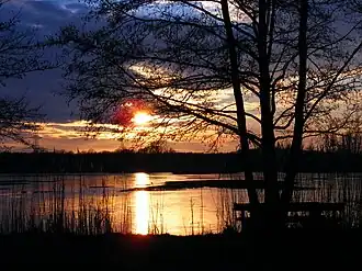 Sonnenuntergang an den Maasdorfer Teichen