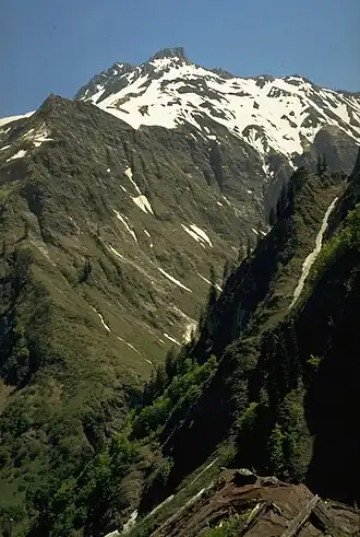 Kratzer mit Mädelekopf links unterhalb von Nordwesten aus dem Gebiet der Alpe Untermädele