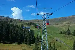 Gondelbahn von Grindelwald: Blick zur Bergstation auf dem Männlichen-Rücken