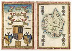 Widmungsblatt und Karte von Korsika