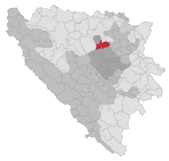 Lage der Gemeinde Maglaj in Bosnien und Herzegowina (anklickbare Karte)