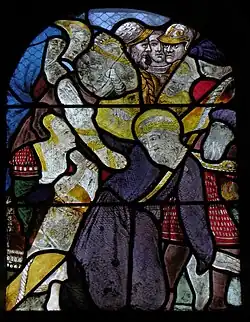 Passionsfenster – Jesus trägt das Kreuz