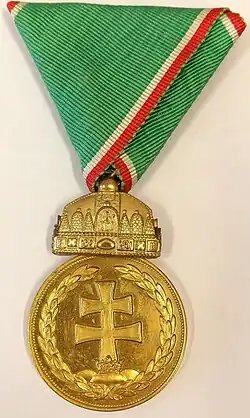 Ungarische Militär-Verdienstmedaille in Bronze im Jahr 1922 für Soldaten