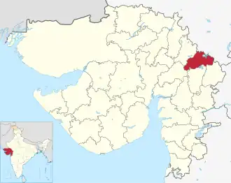 Positionskarte des Distrikts Mahisagar