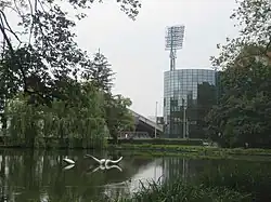 Blick vom Maksimir Park zum Maksimir-Stadion
