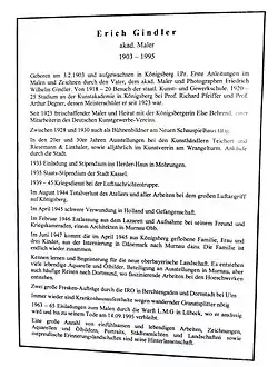 Kurzvita von Erich Gindler in der Insula-Kirche