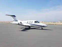 Eclipse 550 der Mali Air auf dem Apron der Sakhir Air Base, Bahrain 2018