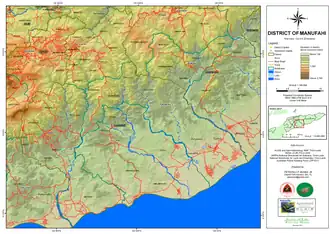 Straßennetz und Topographie Manufahis