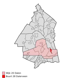 Lage von Dalerveen in der Gemeinde Coevorden