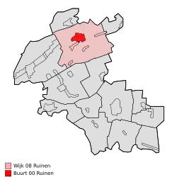 Lage von Ruinen in der Gemeinde De Wolden