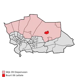 Lage von Lettele in der Gemeinde Deventer