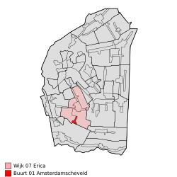 Lage von Amsterdamscheveld in der Gemeinde Emmen
