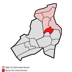Lage von Chevremont in der Gemeinde Kerkrade