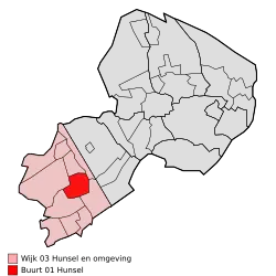 Lage von Hunsel in der Gemeinde Leudal