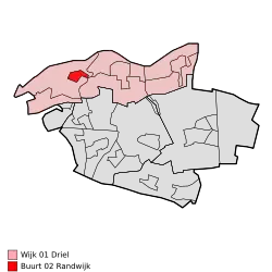 Lage von Randwijk in der Gemeinde Overbetuwe