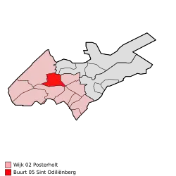 Lage von Sint Odiliënberg in der Gemeinde Roerdalen